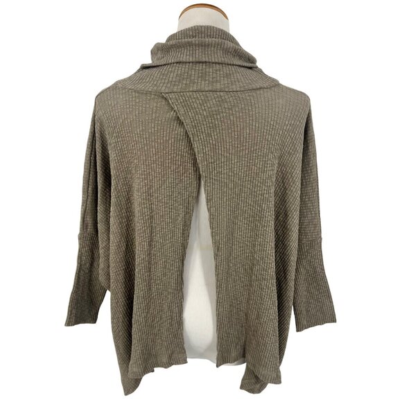 NWT Free People x FP Beach Taupe Cocoon Cowl Neck Dolman Sleeve Knit Poncho Swea - Picture 14 of 16